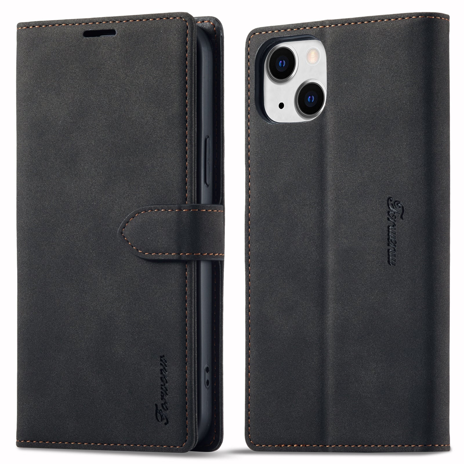 FORWENW Cell Phone Cover for iPhone 14 , F1 Series Shockproof PU Leather Phone Case Wallet Stand - Rose Gold FORWENW Cell Phone Cover for iPhone 14 , F1 Series Shockproof PU Leather Phone Case Wallet Stand - Rose Gold